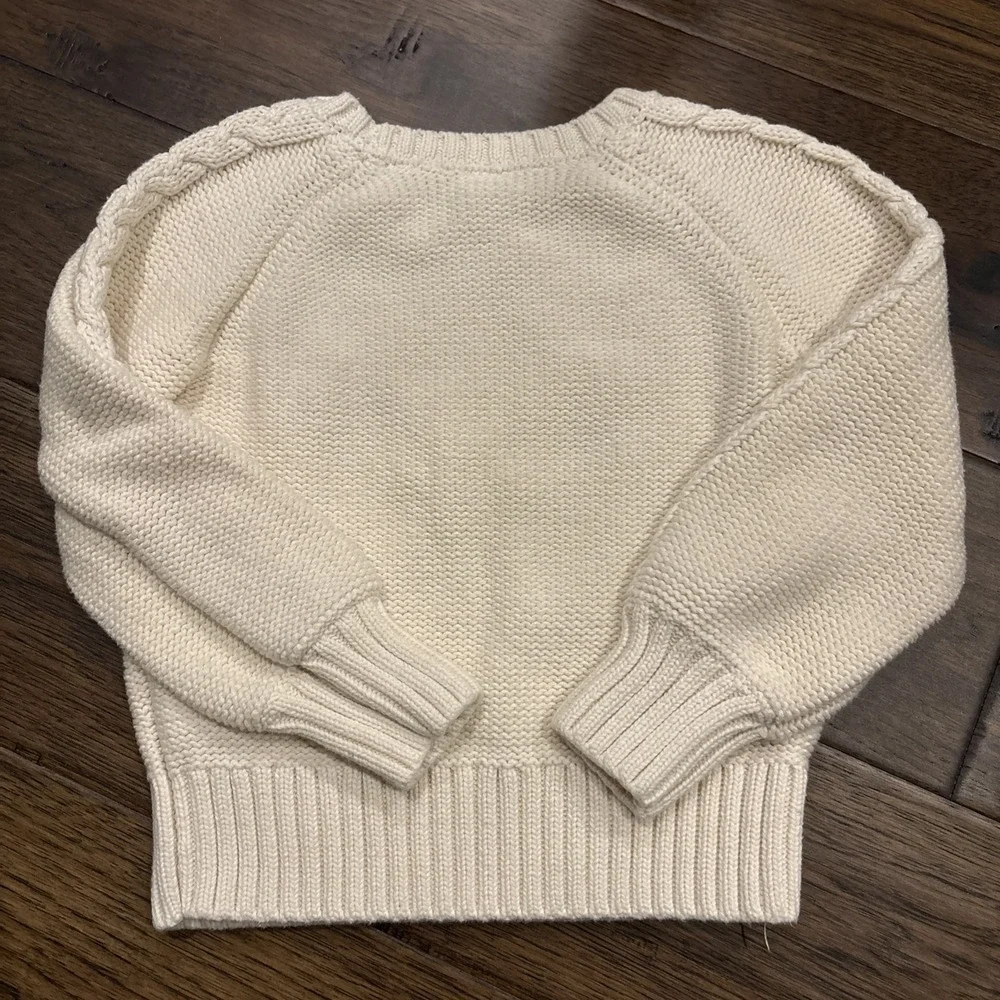 Baby Gap 5 Toddler Cable Knit Cream Pullover Sweater Unisex‎ Chunky Holiday